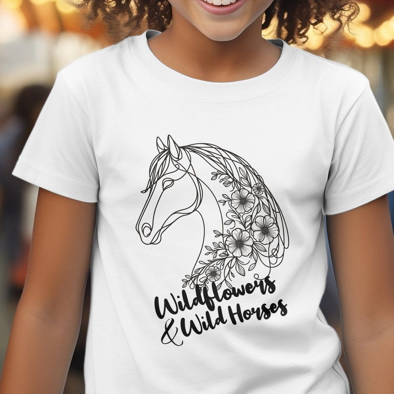 Youth Shirts Wildflowers And Wild Horses - Youth Shirt